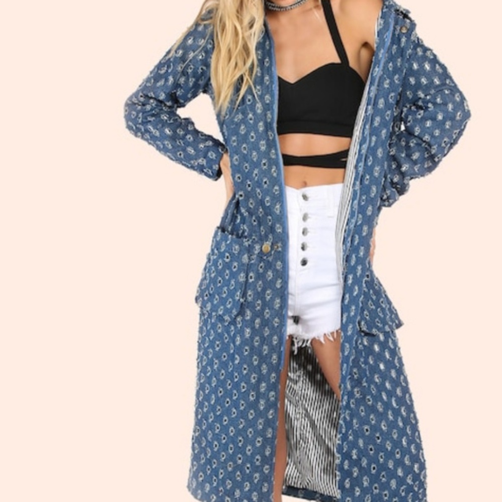 LONGLINE DENIM JACKET - Picture 2 of 3